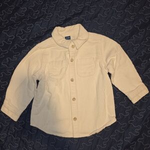 Kids Cream Corduroy Button Down Shirt